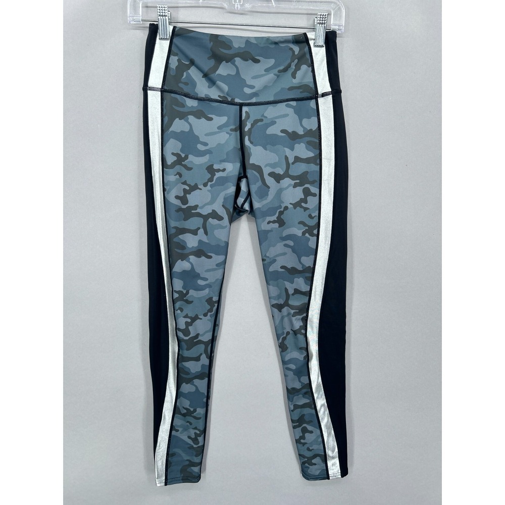 Veronica Beard‎ Leggings Womens Small Blue Black Camo Side Stripe Bandier Ronda